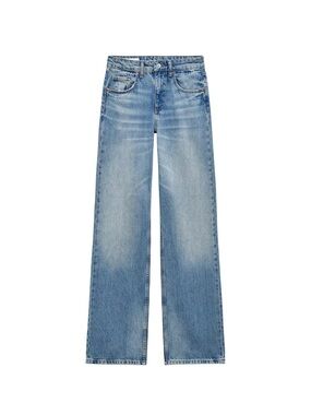 Zara Mid-Rise Wide-Leg Jeans